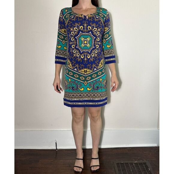 Nicole Miller Dresses & Skirts - Nicole Miller Blue Pailsey Mini Dress Size Small